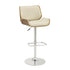 Folsom Upholstered Adjustable Bar Stool Ecru and Chrome 130503