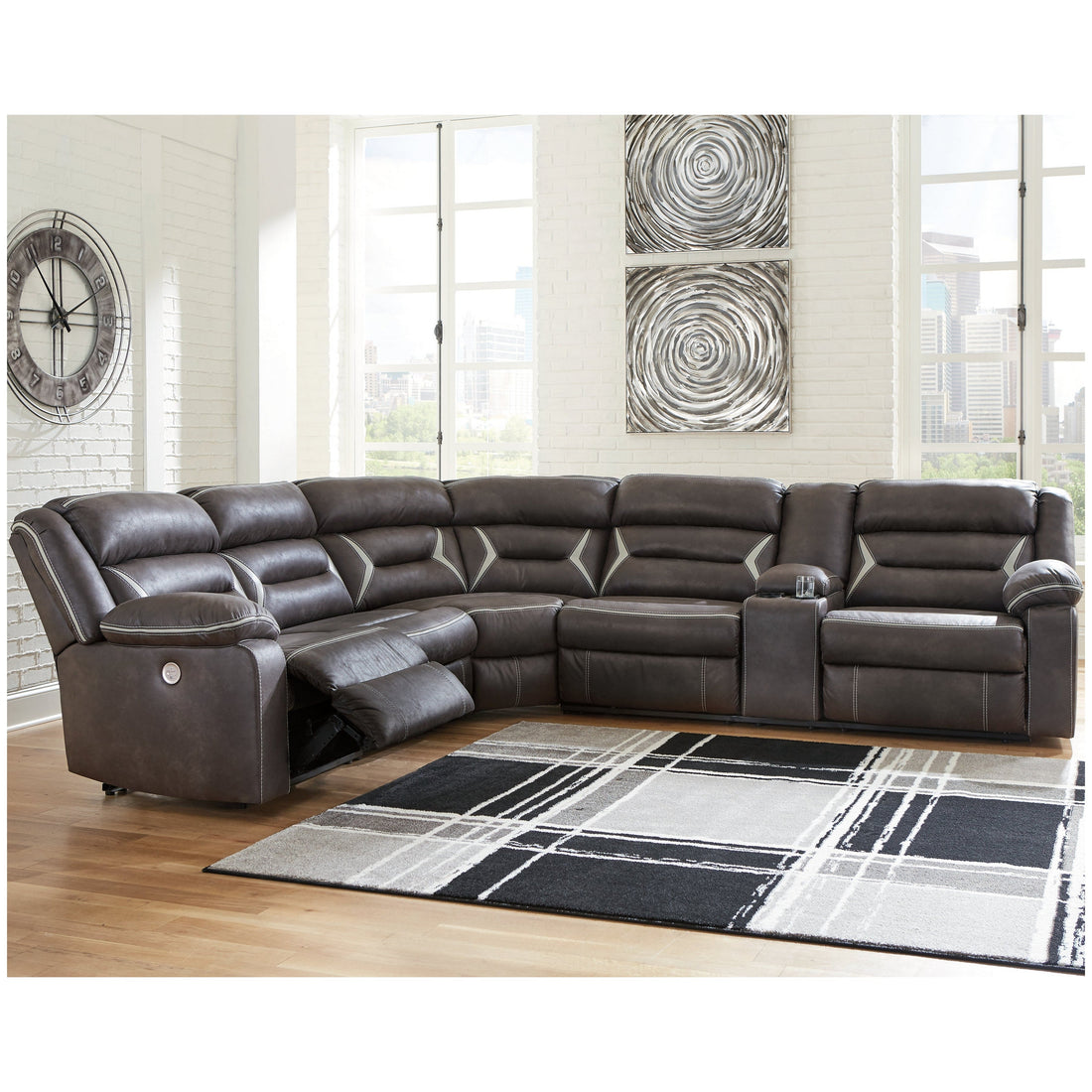 Kincord 4-Piece Power Reclining Sectional Ash-13104S3