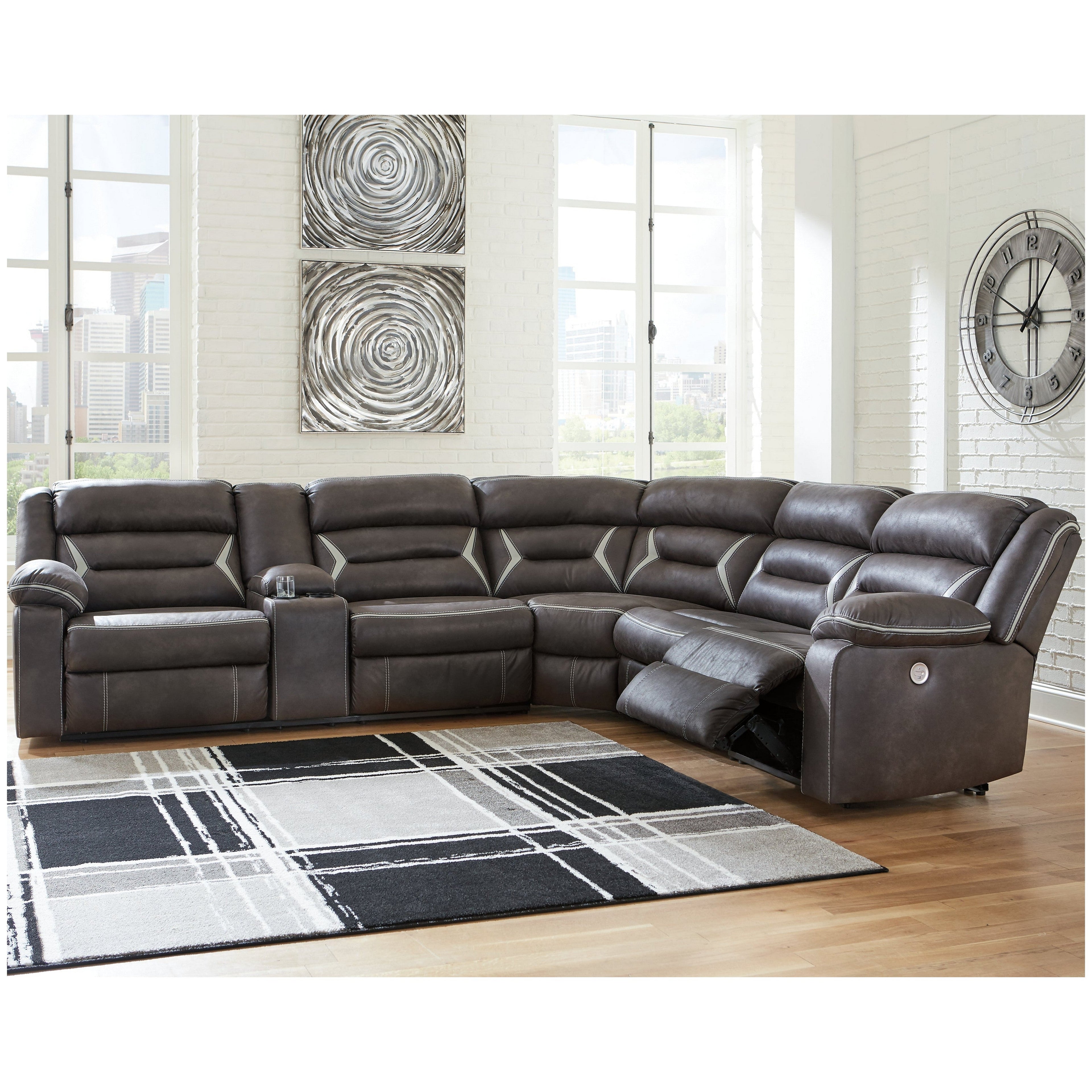 Kincord 4-Piece Power Reclining Sectional Ash-13104S4