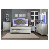 (3) California King Platform Bed with Footboard Storage 1430K-1CK*