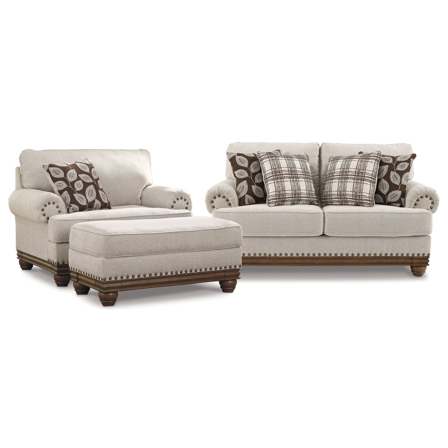 Harleson Loveseat, Chair, and Ottoman Ash-15104U6