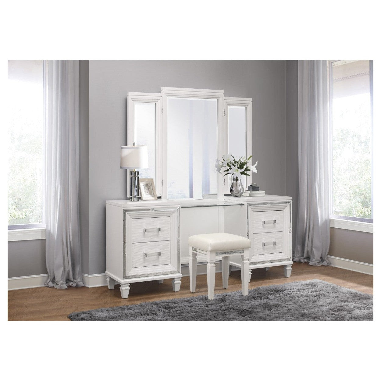 (3) Vanity Dresser with Mirror 1616W-15*