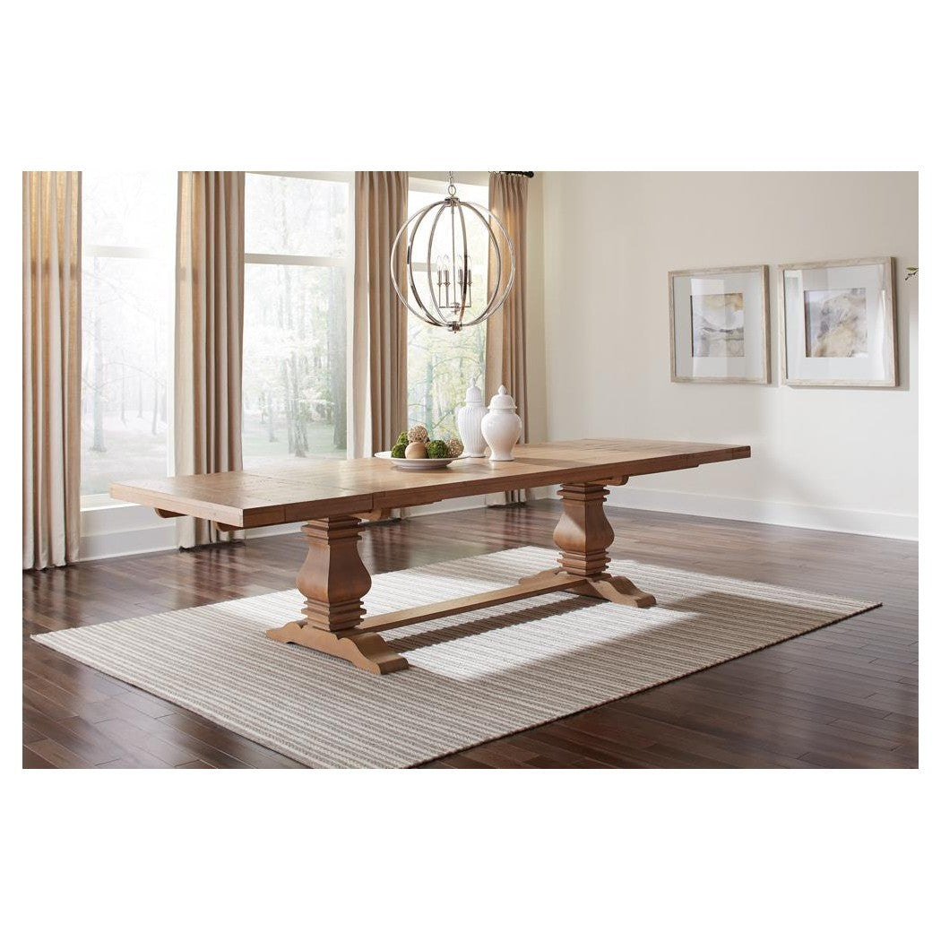 Florence Double Pedestal Dining Table Rustic Smoke 180201