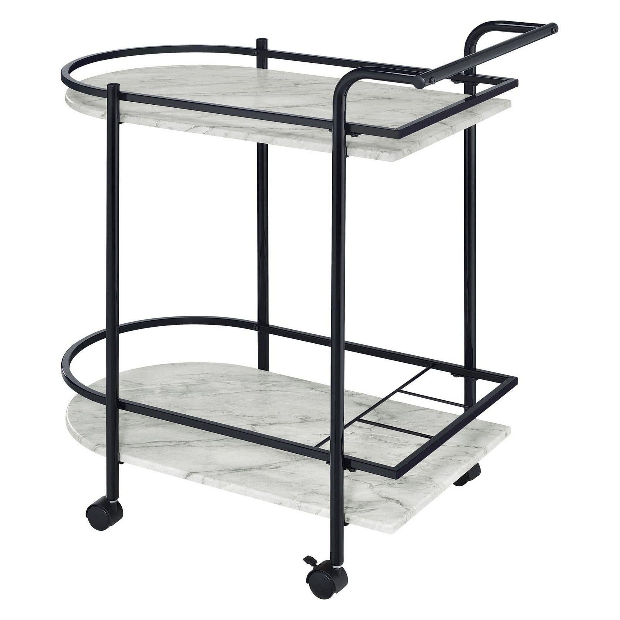 Desiree Rack Bar Cart with Casters Black 181376