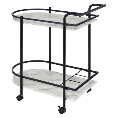 Desiree Rack Bar Cart with Casters Black 181376