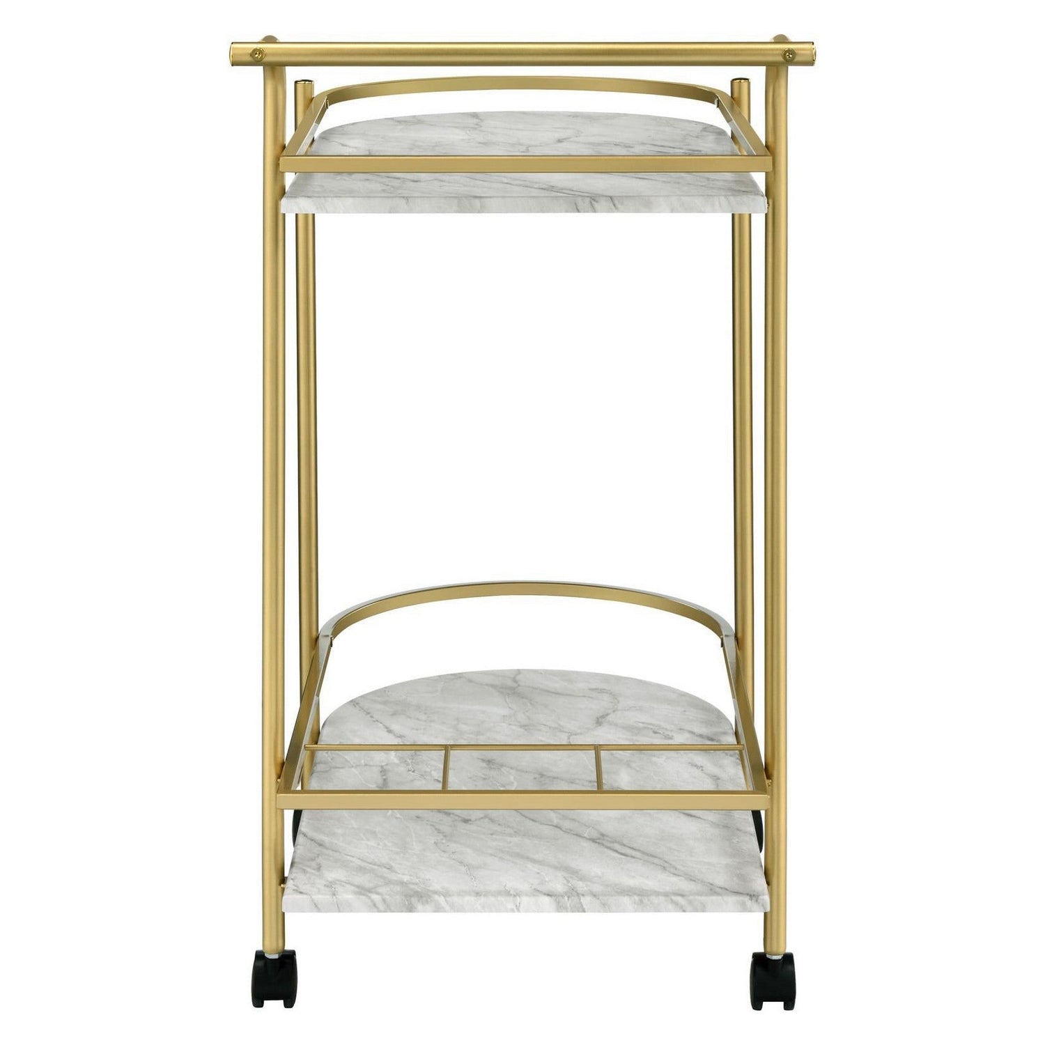 Desiree Rack Bar Cart with Casters Gold 181377