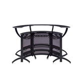 Dallas Curved Bar Unit Smoke and Black, Set of 3 182135-S3