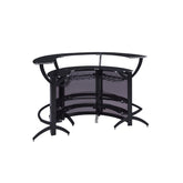 Dallas Curved Bar Unit Smoke and Black, Set of 3 182135-S3