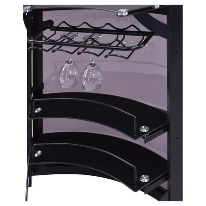 Dallas 3-Bottle Wine Rack Bar Unit Smoked and Black 182135