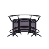 Dallas 3-Bottle Wine Rack Bar Unit Smoked and Black 182135