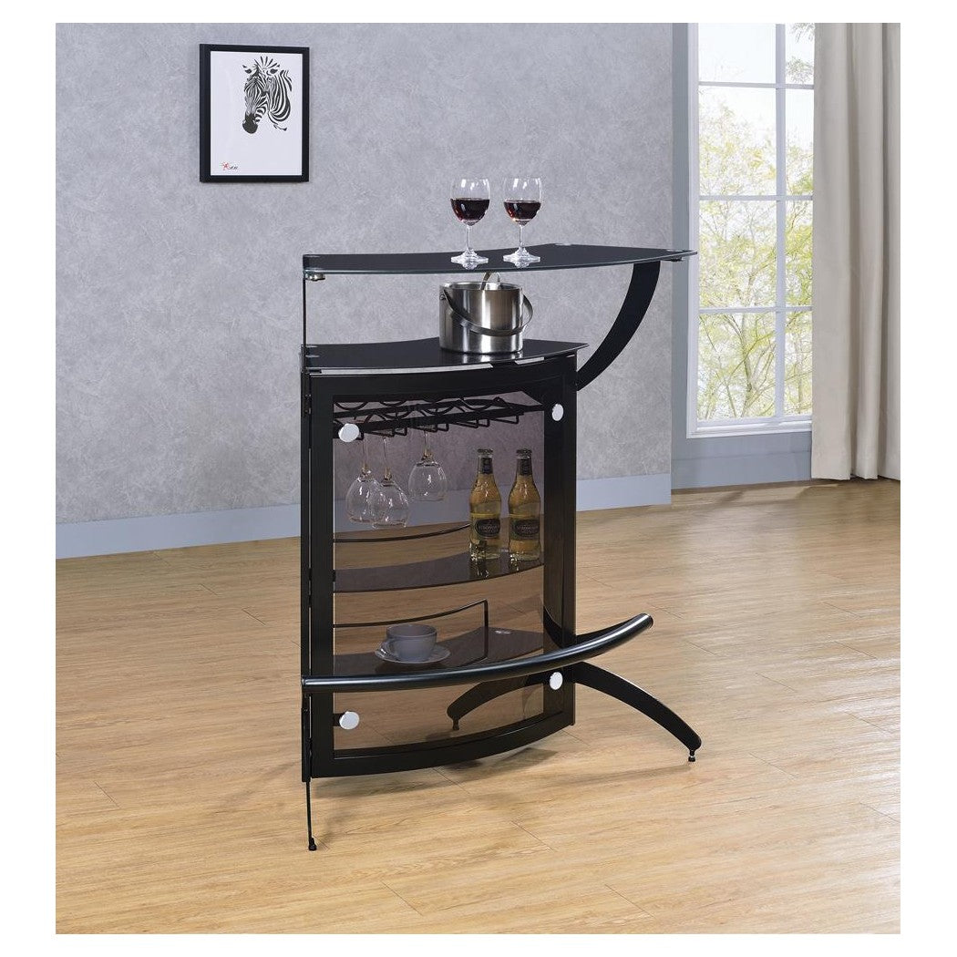 Dallas 3-Bottle Wine Rack Bar Unit Smoked and Black 182135