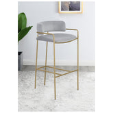 Comstock Upholstered Low Back Stool Grey and Gold 182160