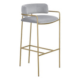 Comstock Upholstered Low Back Stool Grey and Gold 182160