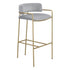 Comstock Upholstered Low Back Stool Grey and Gold 182160