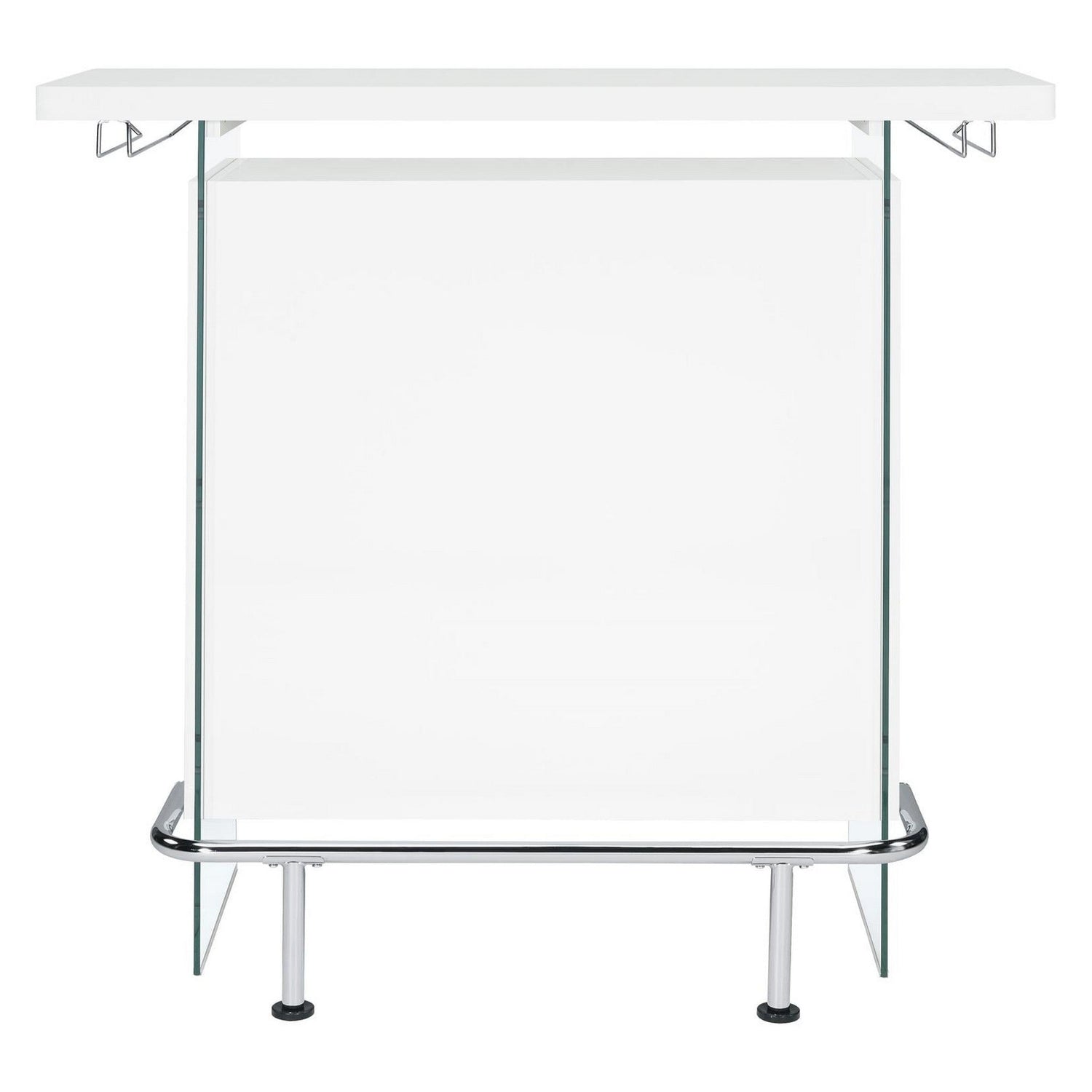 Acosta Rectangular Bar Unit with Footrest and Glass Side Panels 182632