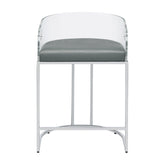 Thermosolis Acrylic Back Counter Height Stools Grey and Chrome (Set of 2) 183405