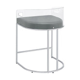 Thermosolis Acrylic Back Counter Height Stools Grey and Chrome (Set of 2) 183405