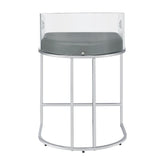 Thermosolis Acrylic Back Counter Height Stools Grey and Chrome (Set of 2) 183405