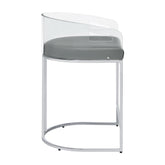 Thermosolis Acrylic Back Counter Height Stools Grey and Chrome (Set of 2) 183405