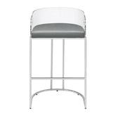 Thermosolis Acrylic Back Bar Stools Grey and Chrome (Set of 2) 183406