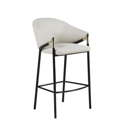 Chadwick Sloped Arm Bar Stools Beige and Glossy Black (Set of 2) 183437