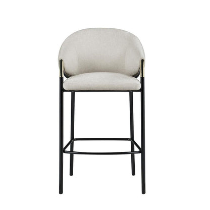 Chadwick Sloped Arm Bar Stools Beige and Glossy Black (Set of 2) 183437