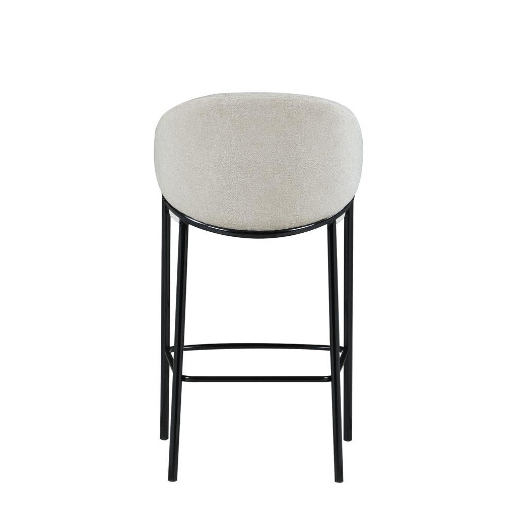 Chadwick Sloped Arm Bar Stools Beige and Glossy Black (Set of 2) 183437