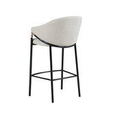 Chadwick Sloped Arm Bar Stools Beige and Glossy Black (Set of 2) 183437