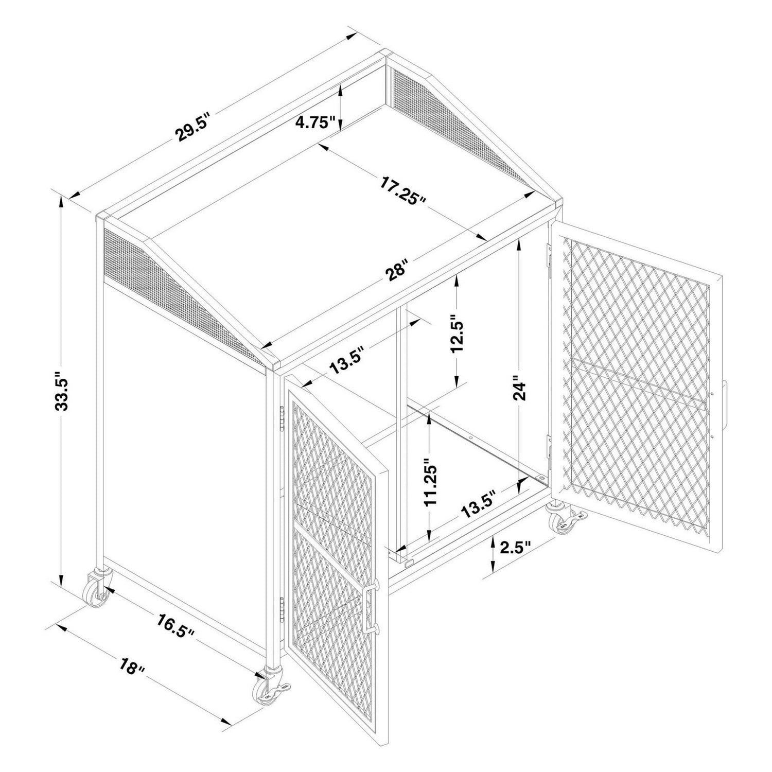 Arlette Wine Cabinet with Wire Mesh Doors Grey Wash and Sandy Black 183476