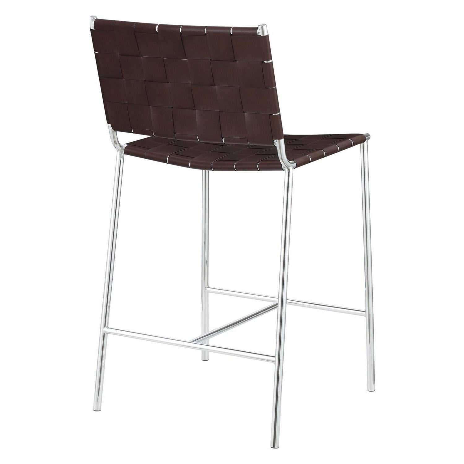 Adelaide Upholstered Counter Height Stool with Open Back Brown and Chrome 183583