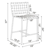 Adelaide Upholstered Counter Height Stool with Open Back Brown and Chrome 183583