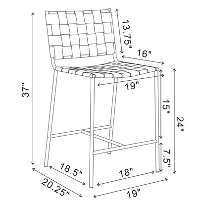 Adelaide Upholstered Counter Height Stool with Open Back Brown and Chrome 183583