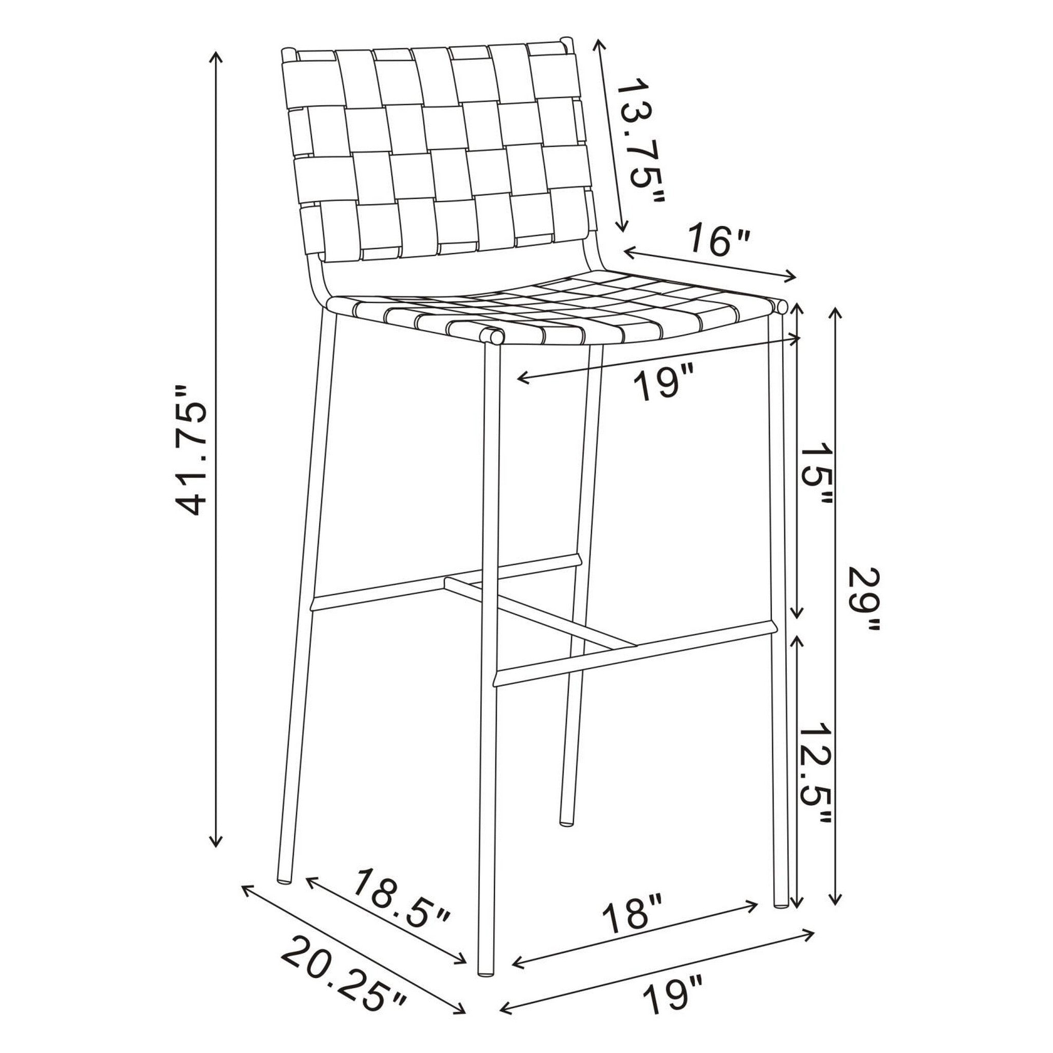 Adelaide Upholstered Bar Stool with Open Back Brown and Chrome 183584