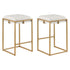 Nadia Square Padded Seat Counter Height Stool (Set of 2) Beige and Gold 183645