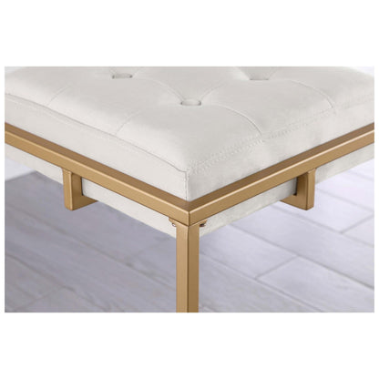 Nadia Square Padded Seat Counter Height Stool (Set of 2) Beige and Gold 183645