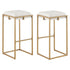 Nadia Square Padded Seat Bar Stool (Set of 2) Beige and Gold 183646