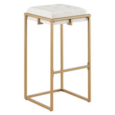 Nadia Square Padded Seat Bar Stool (Set of 2) Beige and Gold 183646