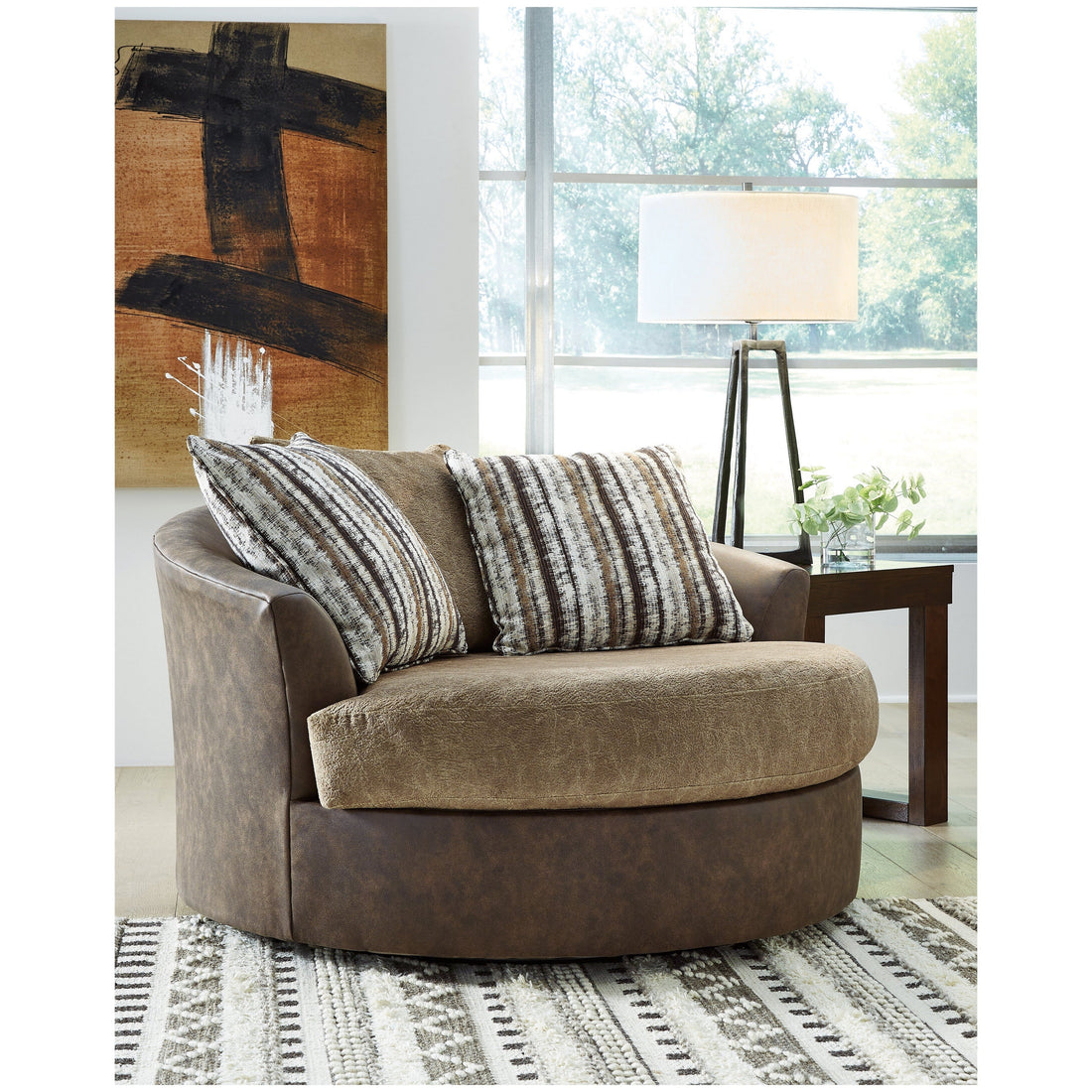 Alesbury Oversized Swivel Accent Chair Ash-1870421