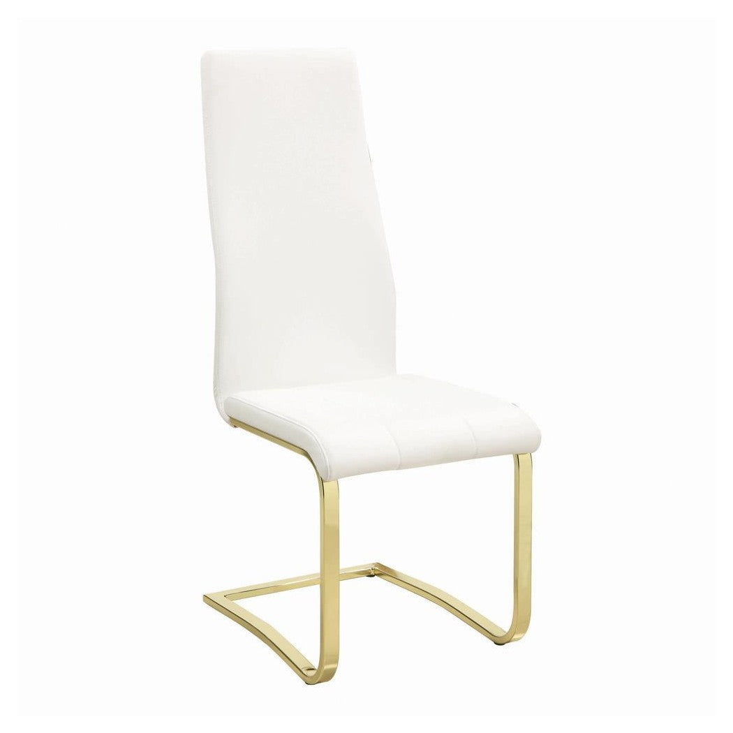 Blair Side Chairs White and Rustic Brass (Set of 4) 190512