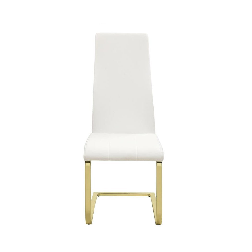 Blair Side Chairs White and Rustic Brass (Set of 4) 190512