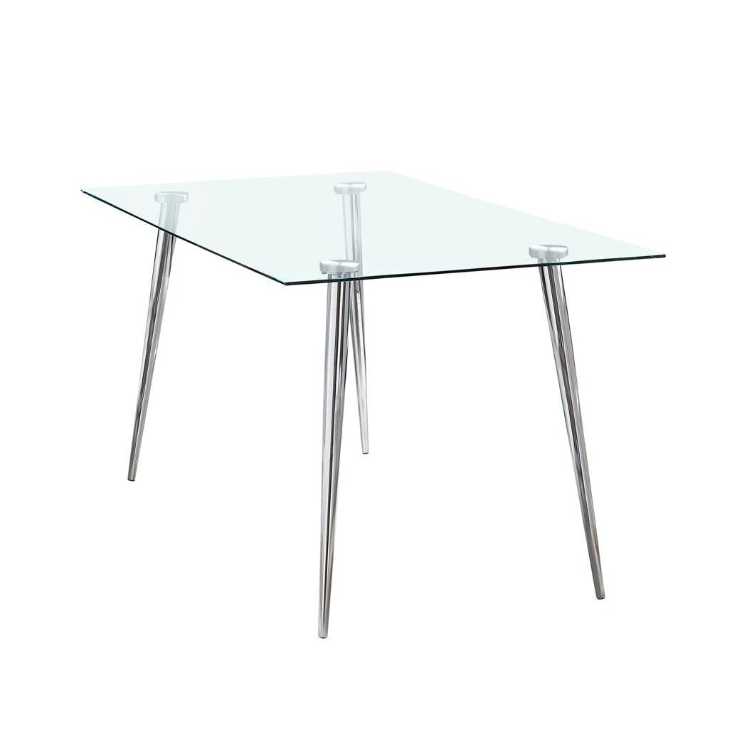 Gilman Rectangle Glass Top Dining Table 190621CHR