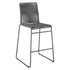 Kai Upholstered Bar Stools with Footrest (Set of 2) Charcoal and Gunmetal 192064