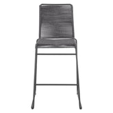 Kai Upholstered Bar Stools with Footrest (Set of 2) Charcoal and Gunmetal 192064