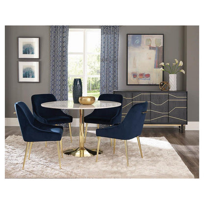 Mayette Side Chairs Dark Ink Blue (Set of 2) 192492