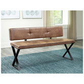 Abbott Upholstered Dining Bench Antique Brown and Matte Black 192503