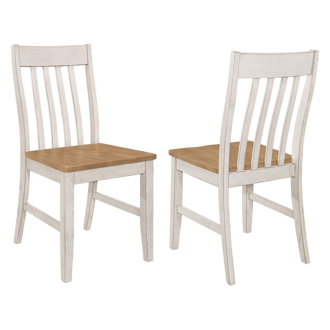 Kirby Slat Back Side Chair (Set of 2) Natural and Rustic Off White 192692