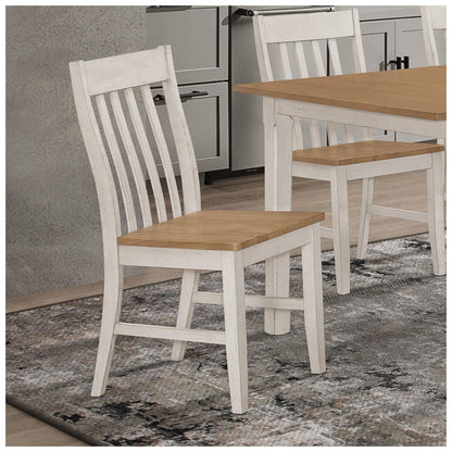 Kirby Slat Back Side Chair (Set of 2) Natural and Rustic Off White 192692