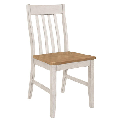 Kirby Slat Back Side Chair (Set of 2) Natural and Rustic Off White 192692