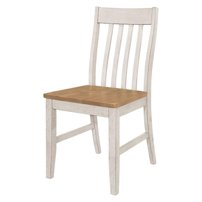 Kirby Slat Back Side Chair (Set of 2) Natural and Rustic Off White 192692