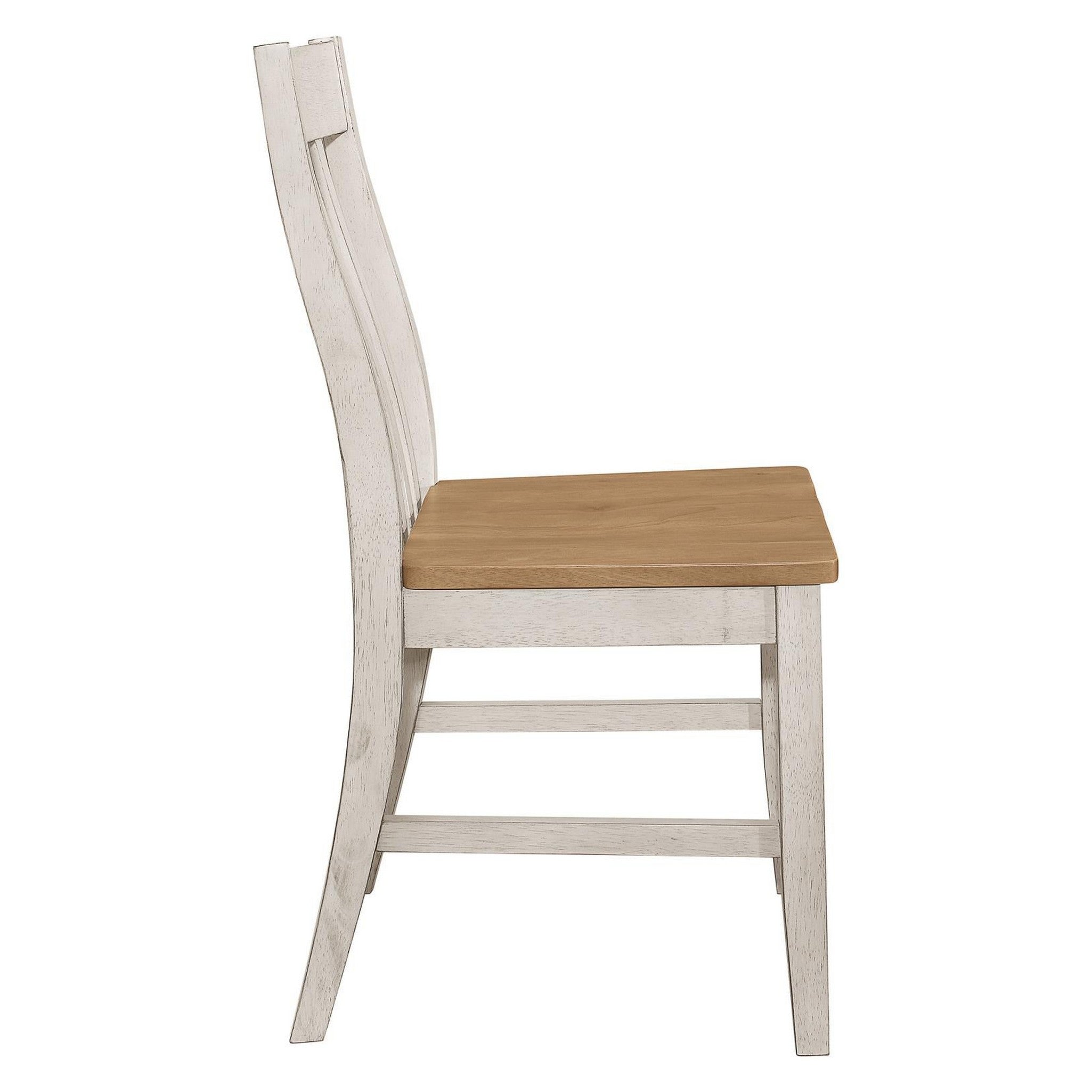 Kirby Slat Back Side Chair (Set of 2) Natural and Rustic Off White 192692